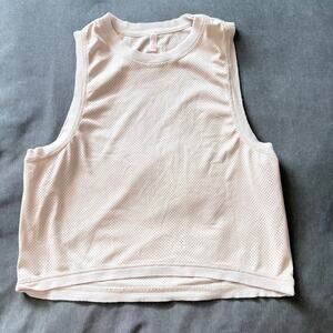 Intimately by Free People tank top blush mesh sleeveless rib trim womens S